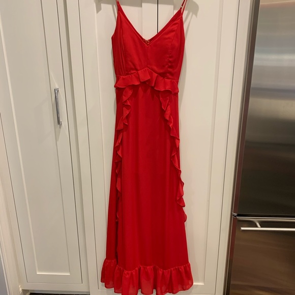 Aqua Ruffle-Trim Gown - Picture 3 of 7